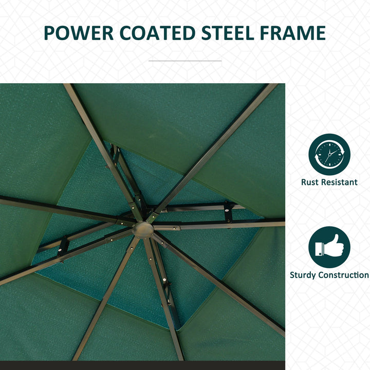 MCL 3(m) x 3(m) Metal Garden Gazebo Marquee Party Tent Patio Canopy Pavilion + Sidewalls - Green