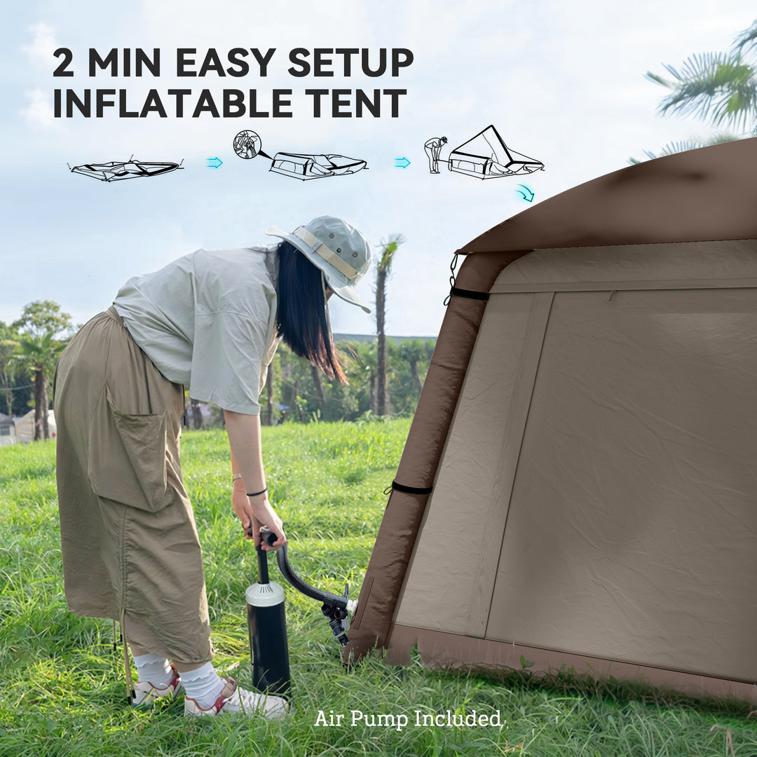 Blow Up Tent w/ Hand Pump, Inflatable Camping Tent, Easy Setup 1/2 Per
