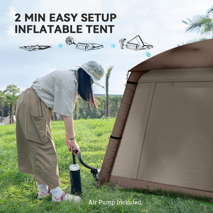 Blow Up Tent w/ Hand Pump, Inflatable Camping Tent, Easy Setup 1/2 Per