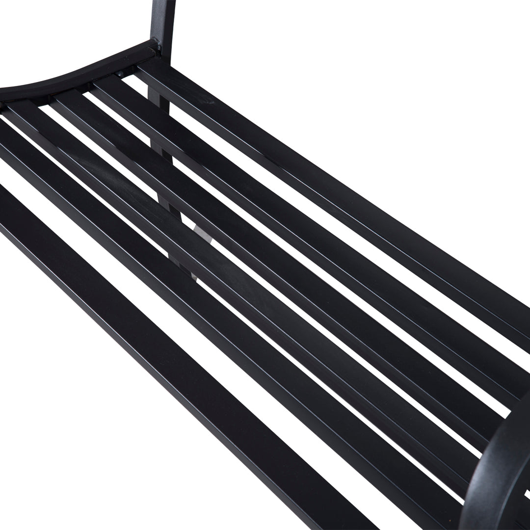 2-Seater Garden Bench, Steel-Black