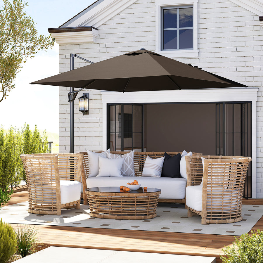 Patio Offset Parasol Umbrella - Tan