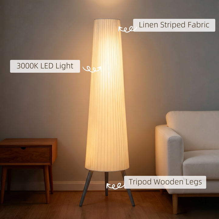 Dimmable Tripod Floor Lamp with Foot Switch, Nordic Standing Lamp with