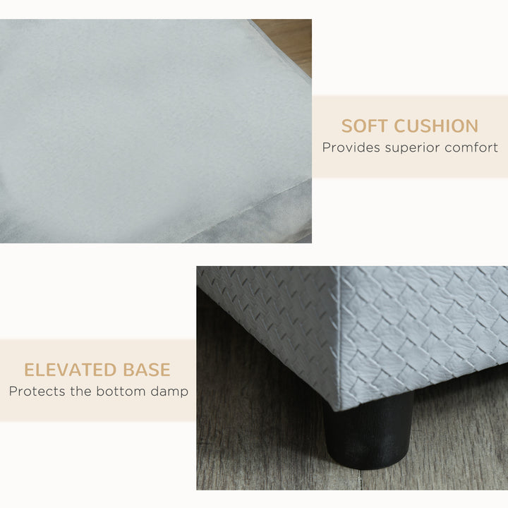 Pet Sofa Chair, with Storage, Cushion, for Small Dogs, Cats - Light Grey