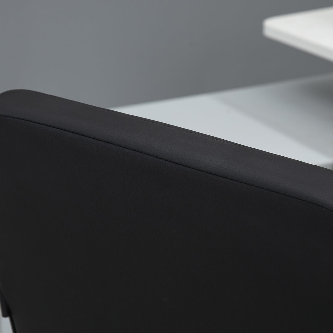 Vinsetto PVC Leather & Mesh Panel Blend Office Chair Swivel Seat w/ Padding Ergonomic Desk Adjustable Height Tilt 5 Wheels Stylish Black