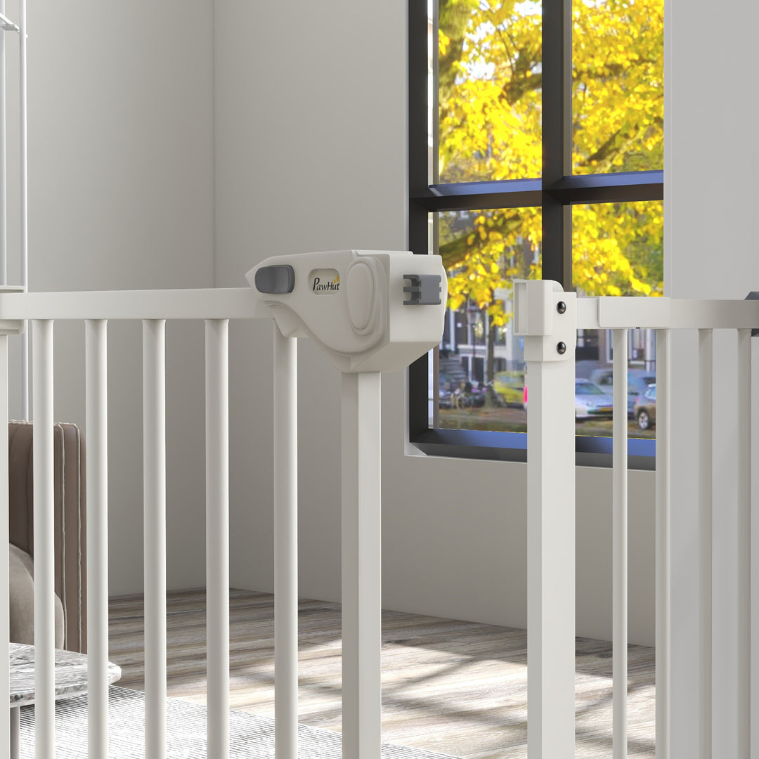 Adjustable Safety Gate w/ One Extensions, Four Adjustable Screws, White