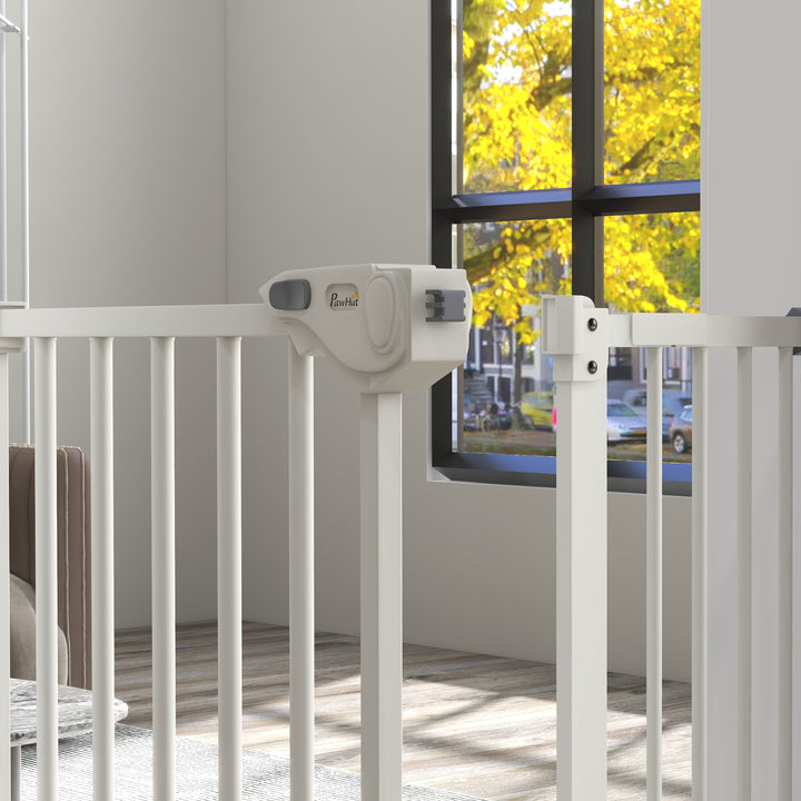 Adjustable Safety Gate w/ One Extensions, Four Adjustable Screws, White