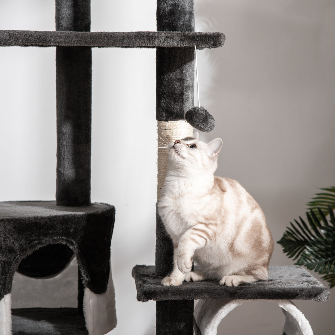 MCL Floor-to-Ceiling Cat Tree for Indoor Cats, 240-260cm Adjustable Cat Tree - White