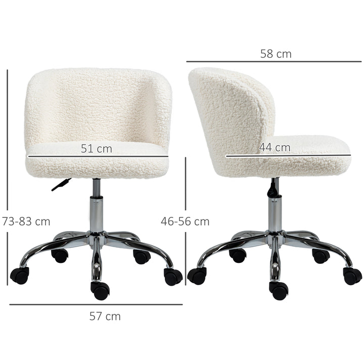 Office Chair with Adjustable Height and Wheels - White
