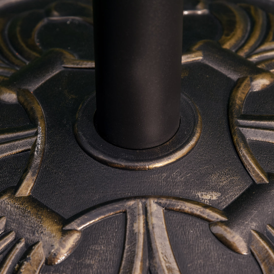 MCL 13kg Round Umbrella Base Outdoor Parasol Base Weight Stand Holder for Outdoor Garden Bronze Tone