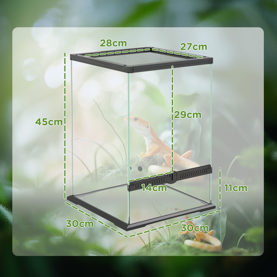 40L Vivarium for Lizards, Frogs, Snakes, Turtles, Tortoises w/ Anti-Escape Design, Ventilation