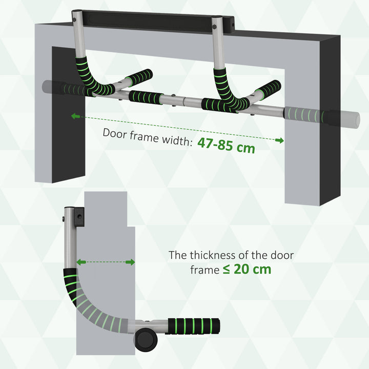Pull-Up Bar for Doorway, Home Fitness Door Horizontal Push up Bar for Indoor Gym Upper Body Workout, Green