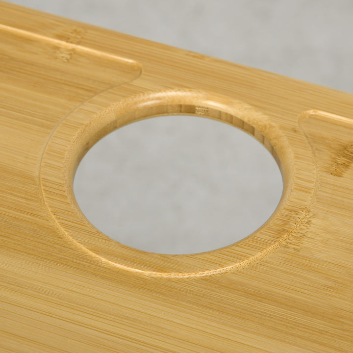 Portable Bamboo Top Wine and Glass Picnic Table