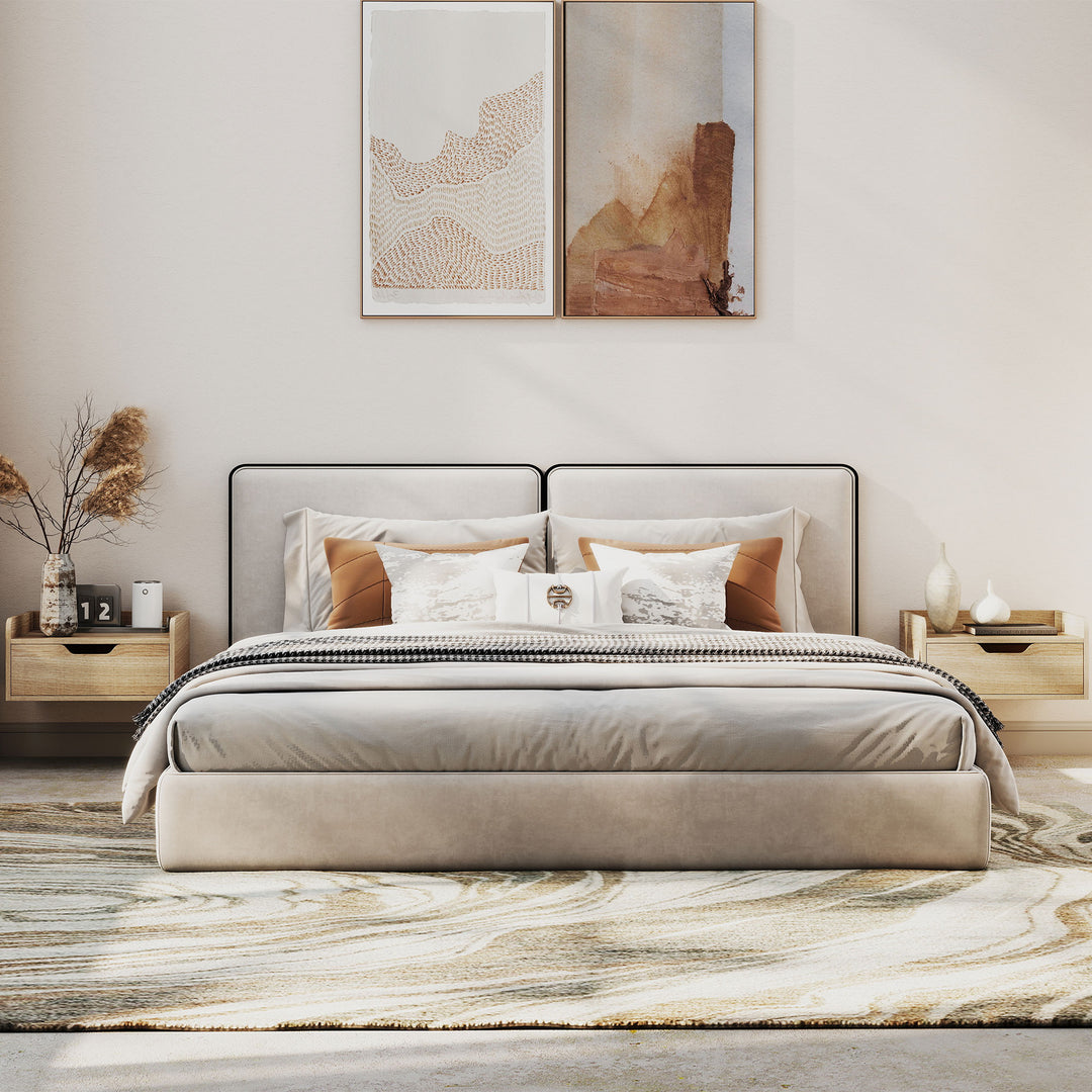 Floating Nightstands Set of 2, Wall Mounted Bedside Table with Drawer 