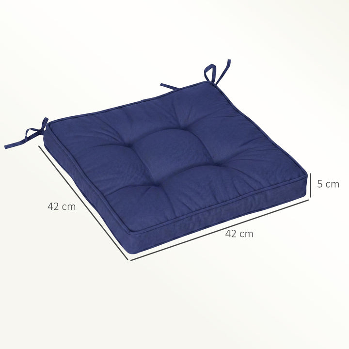 Garden Seat Cushion with Ties, 42 x 42cm Replacement Dining Chair Seat