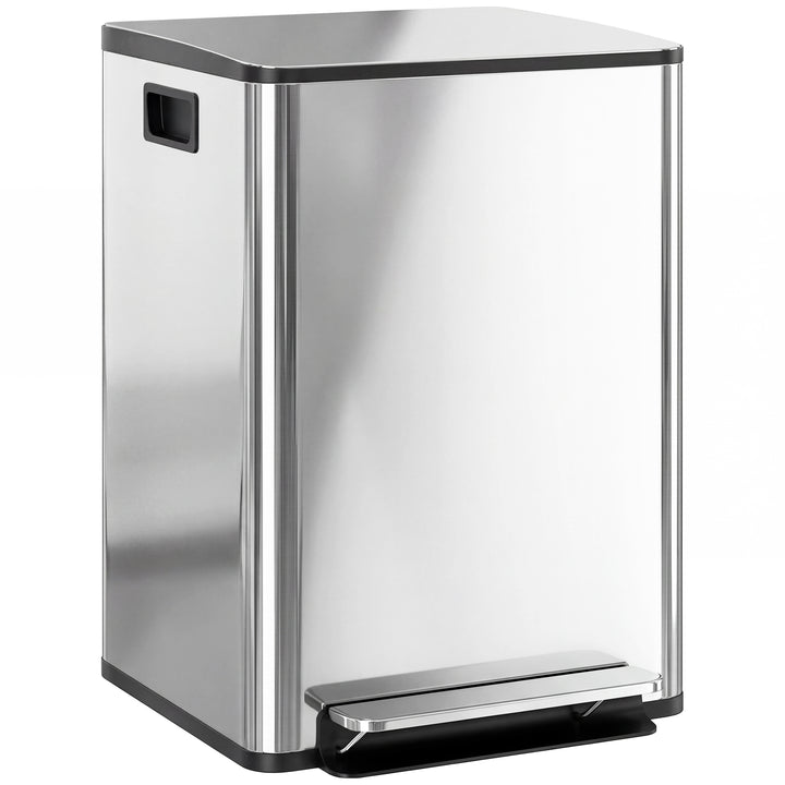 40L Dual Compartment Stainless Steel Bin, with Deodoriser Holders - Si