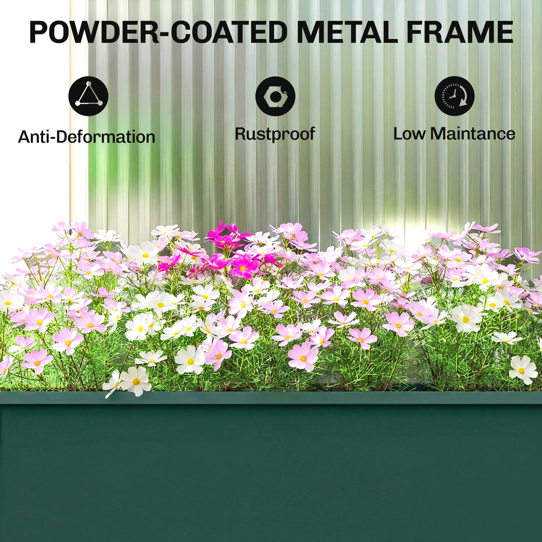 Raised Planter, Metal Raised Garden Bed on Legs with Drainage Hole and