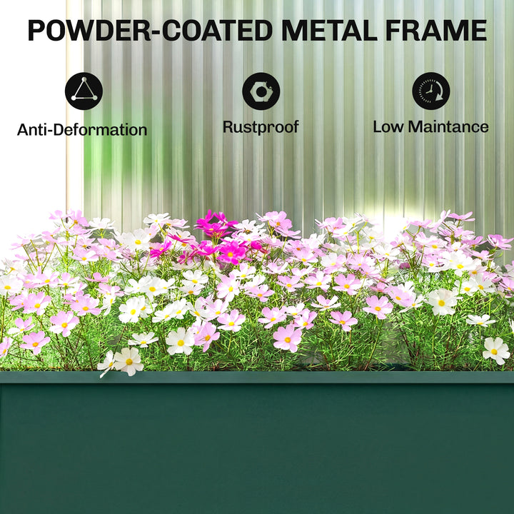 Raised Planter, Metal Raised Garden Bed on Legs with Drainage Hole and