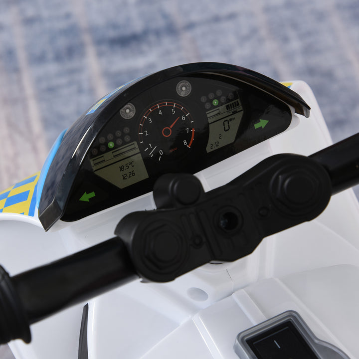 MCL Kids Ride-On Police Bike 3-Wheel Vehicle w/ Music Lights Safe Seat Handlebars Toddler NO POWER Child Learning Fun Development 18-36 Months Blue