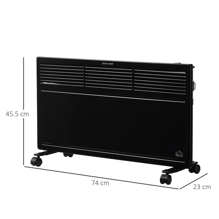 MCL POWER Convector Radiator Freestanding or Wall-mounted Heating with 2 Heat Settings Safety Cut-Off, Black