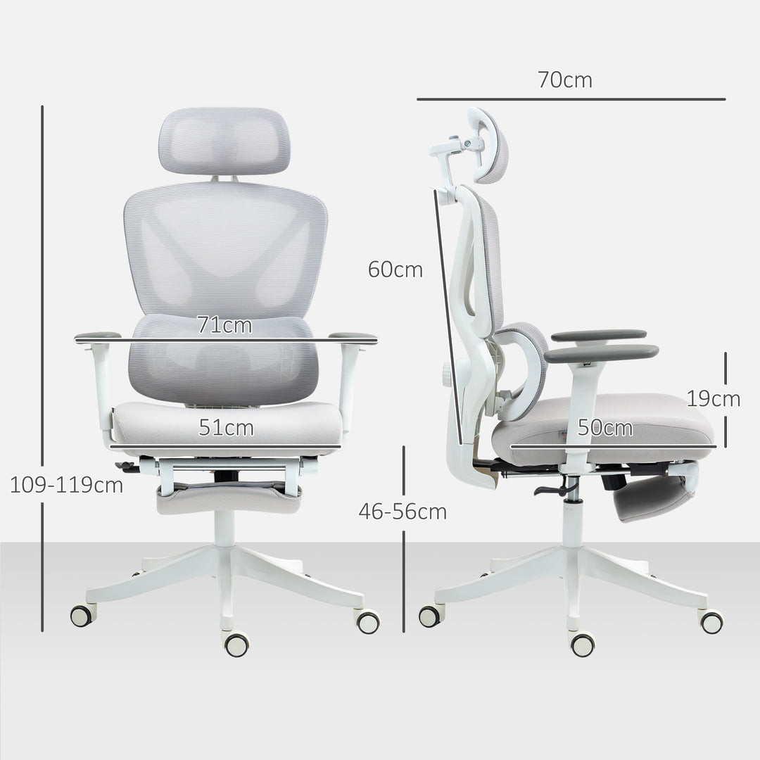 Ergonomic and Adjustable Office Chair - Grey