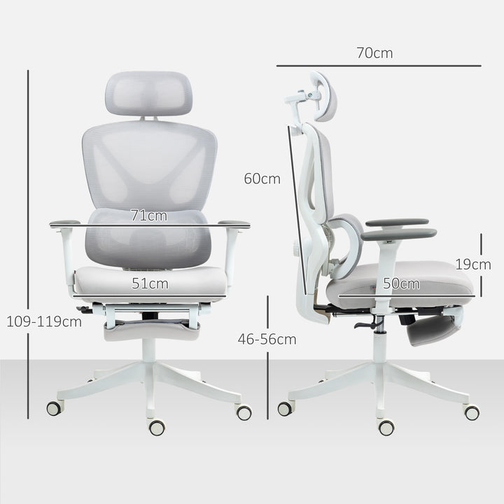 Ergonomic and Adjustable Office Chair - Grey