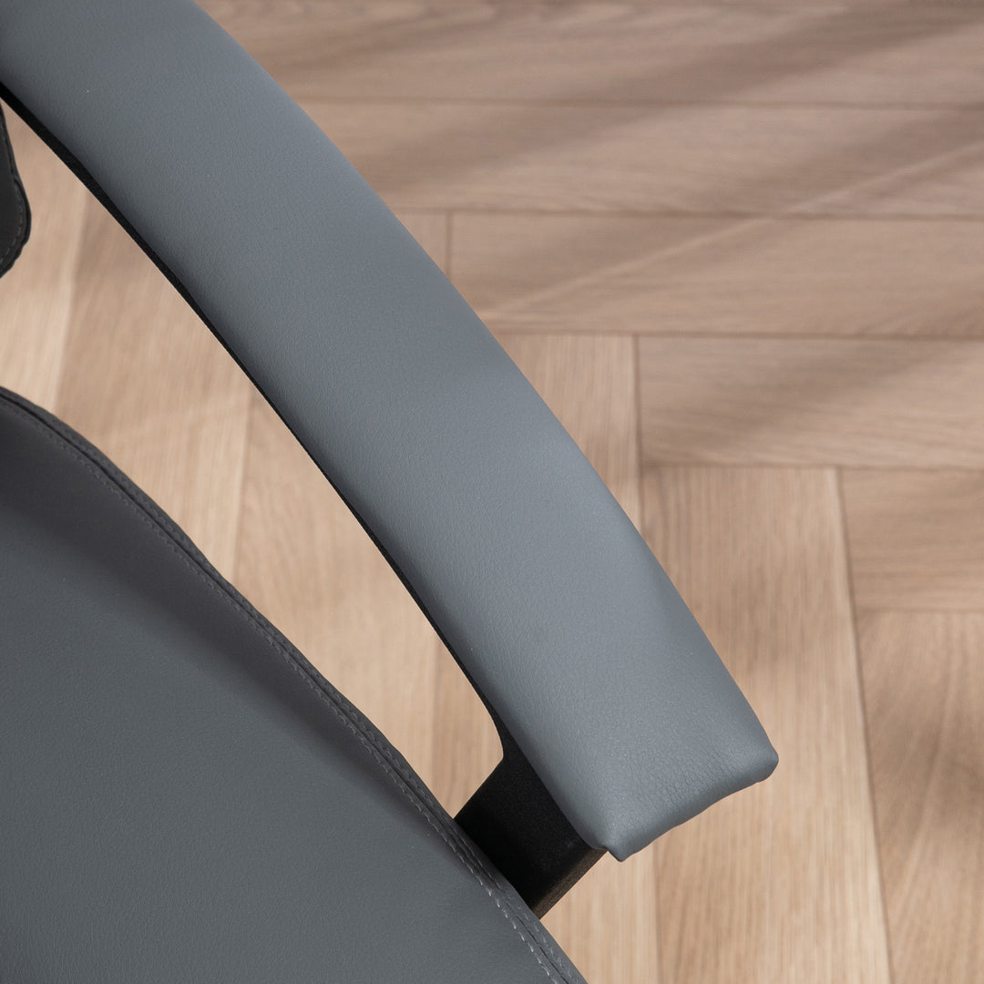 Office Chair, Computer Desk Chair, Mid Back Executive Chair with Adjustable Height and Swivel Rolling Wheels for Home Study, Dark Grey