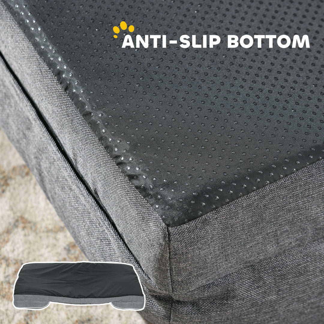 Dog Sofa Bed, Washable Pet Bed with Removable Cover and Non-Slip Botto