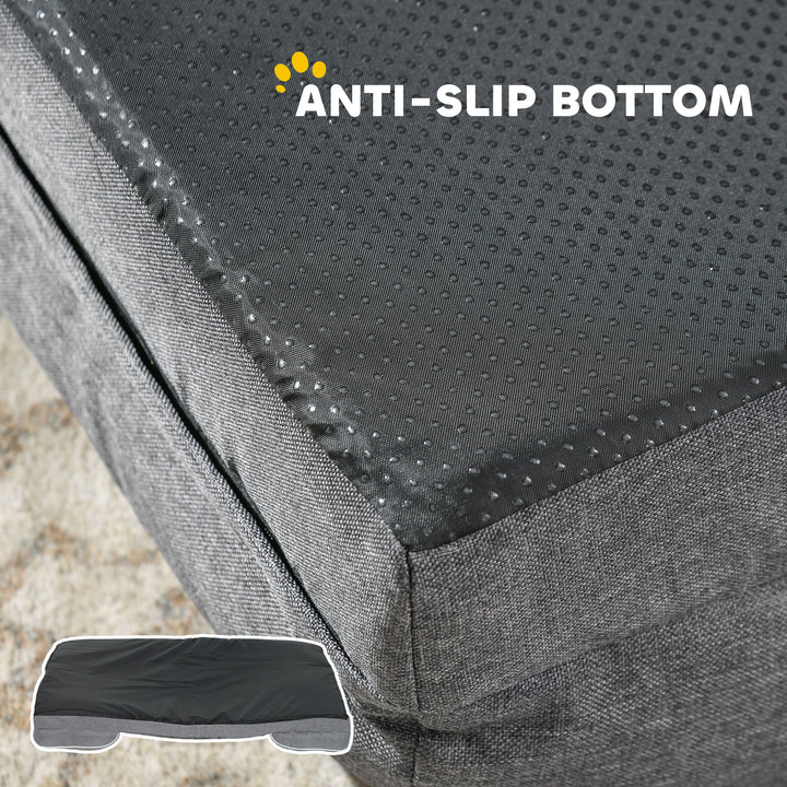 Dog Sofa Bed, Washable Pet Bed with Removable Cover and Non-Slip Botto