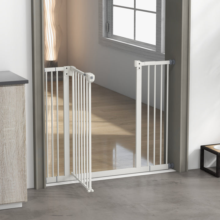 Adjustable Safety Gate w/ Two Extensions, Four Adjustable Screws, White