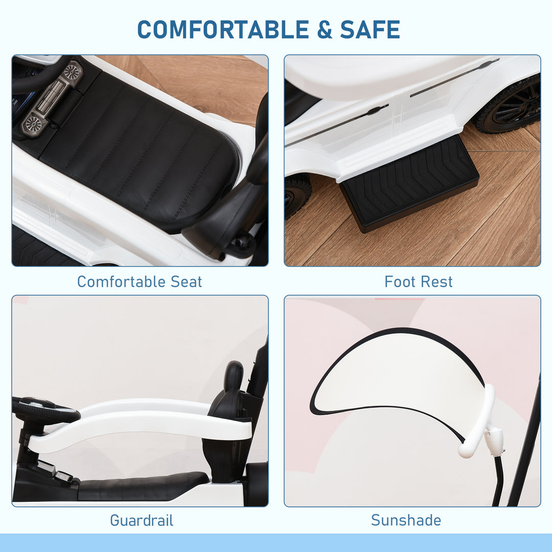3 in 1 Kids Children Ride on Push Car Toddler Sliding Car G350 Licensed Walker Foot to Floor Slider Push-Along with Horn Steering Wheel NO POWER Manual, White
