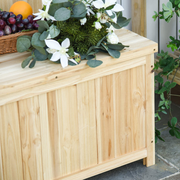 Wood Storage Bench for Patio Furniture, Outdoor Garden Seating Tools