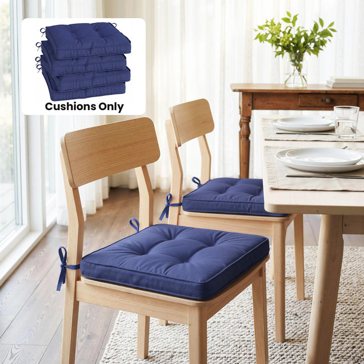 Garden Seat Cushion with Ties, 42 x 42cm Replacement Dining Chair Seat