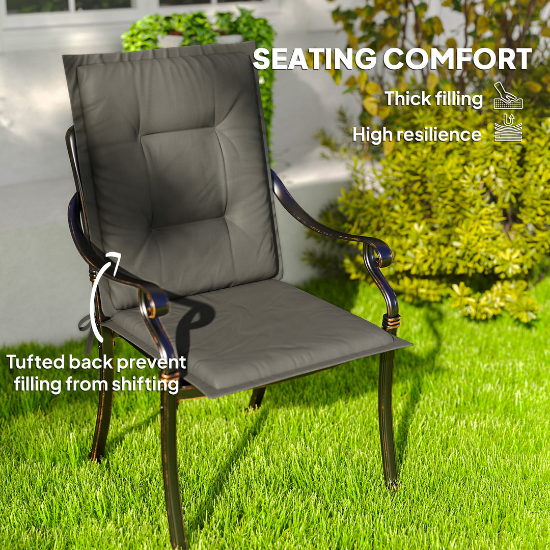 Set of Four Padded Garden Seat Cushions - Light Grey
