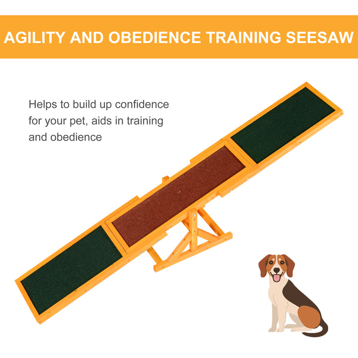 PawHut 1.8m Wooden Pet Seesaw Dog Agility Equipment Activity Sport Dog Training Agility Obedience Equipment Toy Weather Resistant | Aosom UK