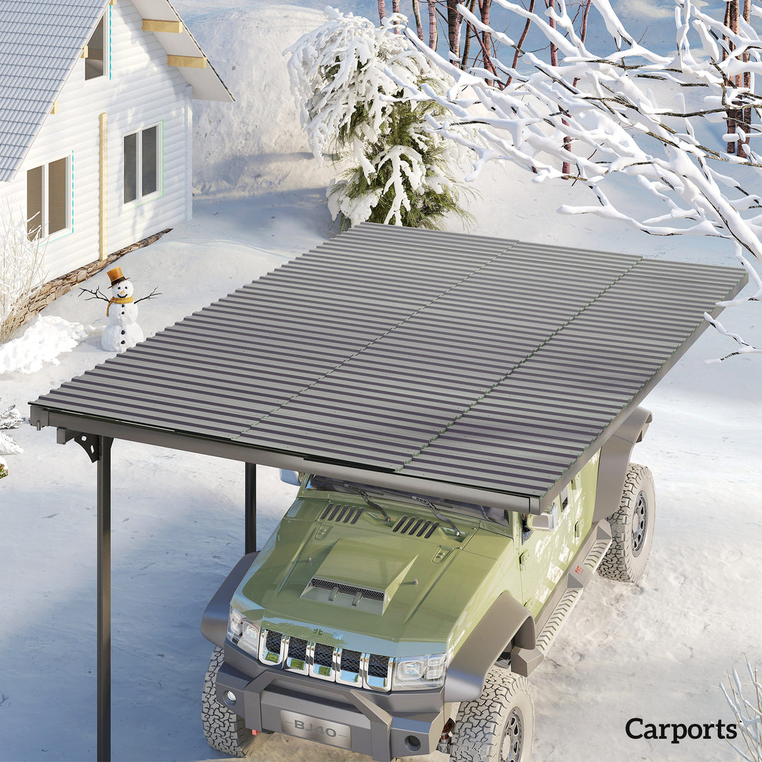 Set of 12 Corrugated Steel Roof Sheet Panels - Light Grey