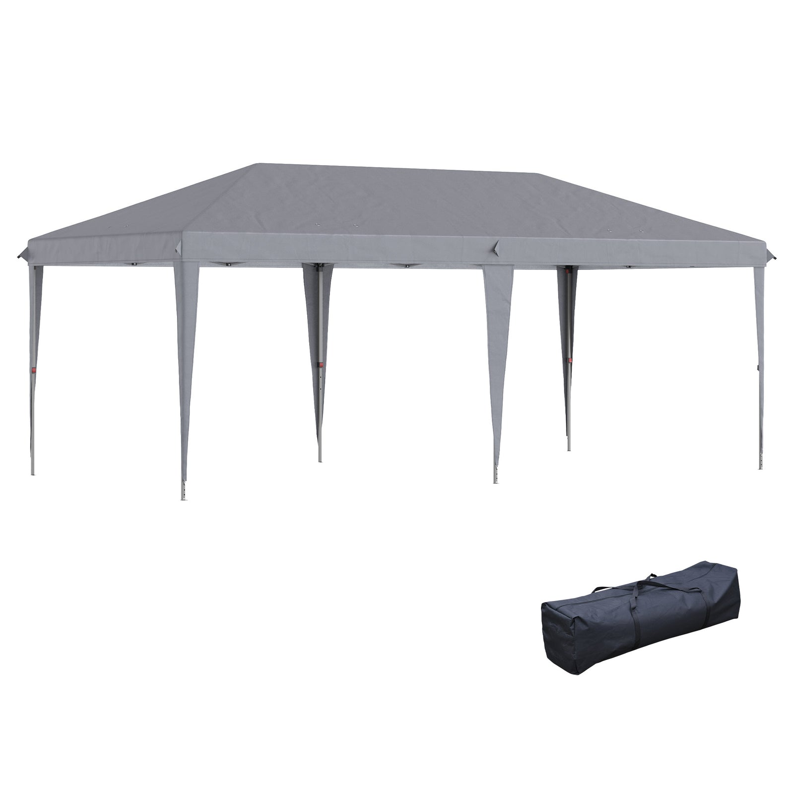 Pop Up Gazebo 3 x 6m, Foldable Canopy Tent, Height Adjustable Wedding Awning Canopy w/ Carrying Bag, Grey