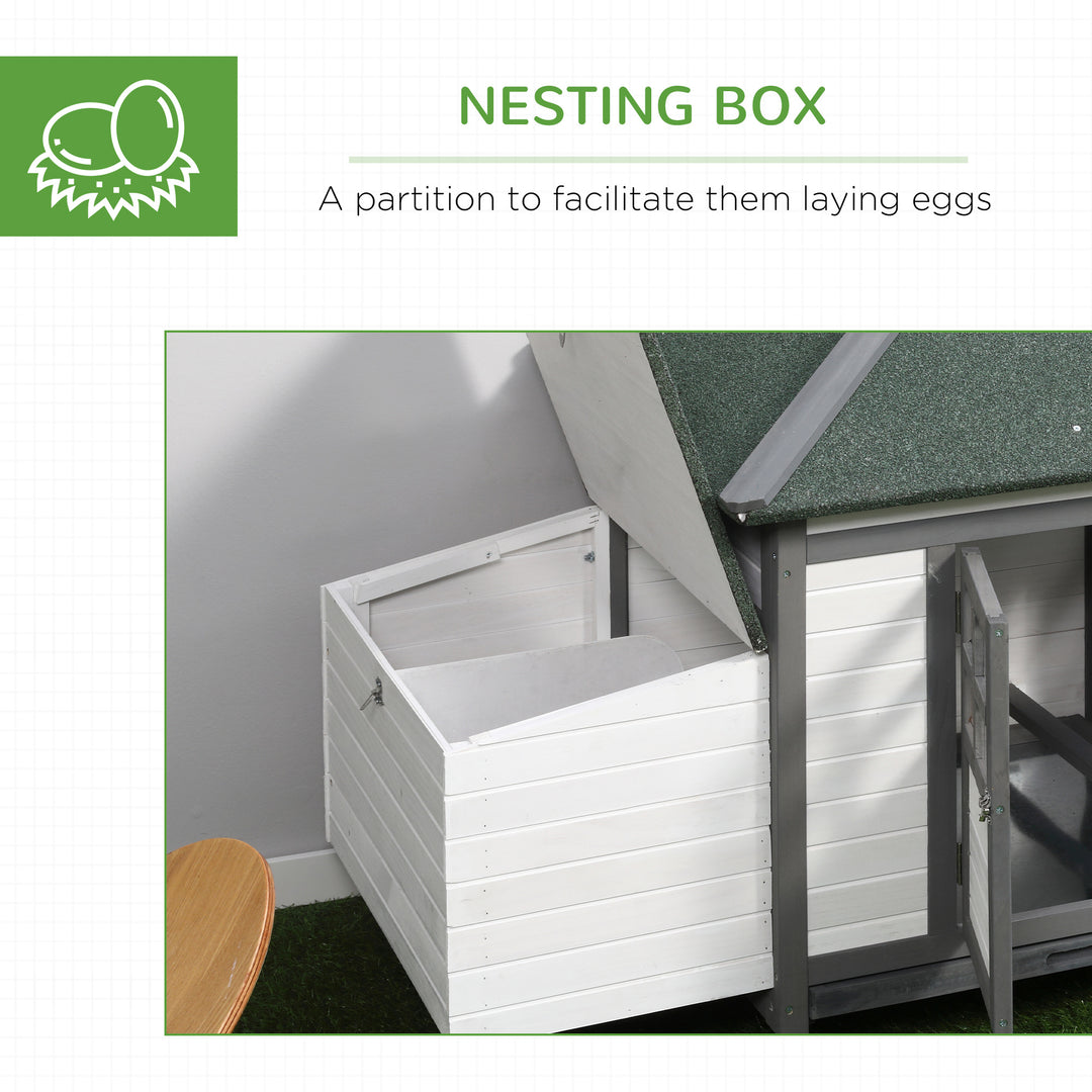 Chicken Coop Small Animal Pet Cage w/ Nesting Box Outdoor Run Wooden