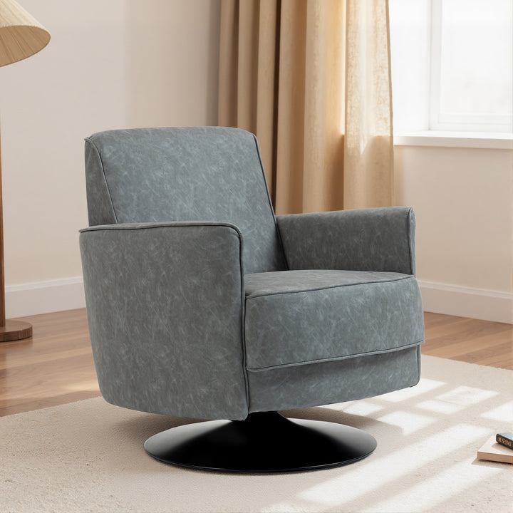 Upholstered Swivel Accent Chair with Thick Padding