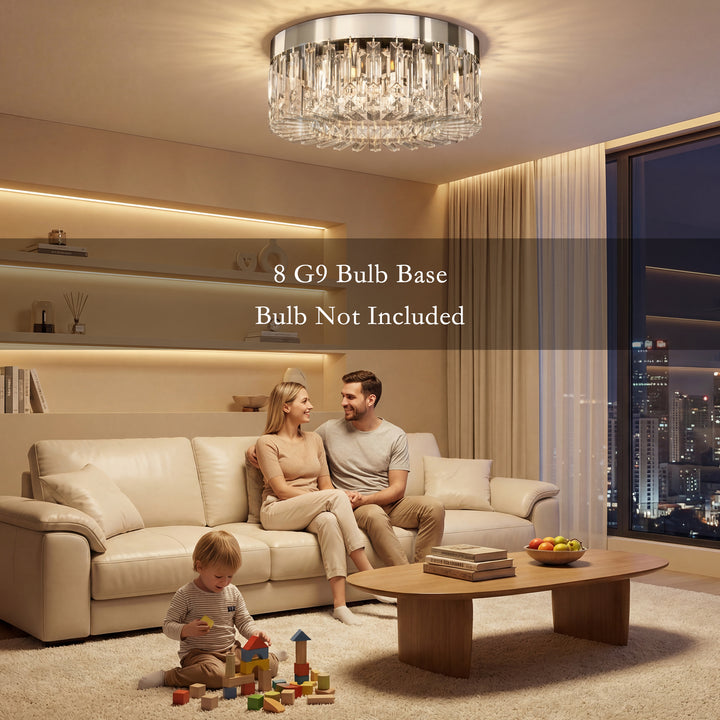 Crystal Chandeliers with 160 Crystal Pendants, 6-Light Ceiling Light f