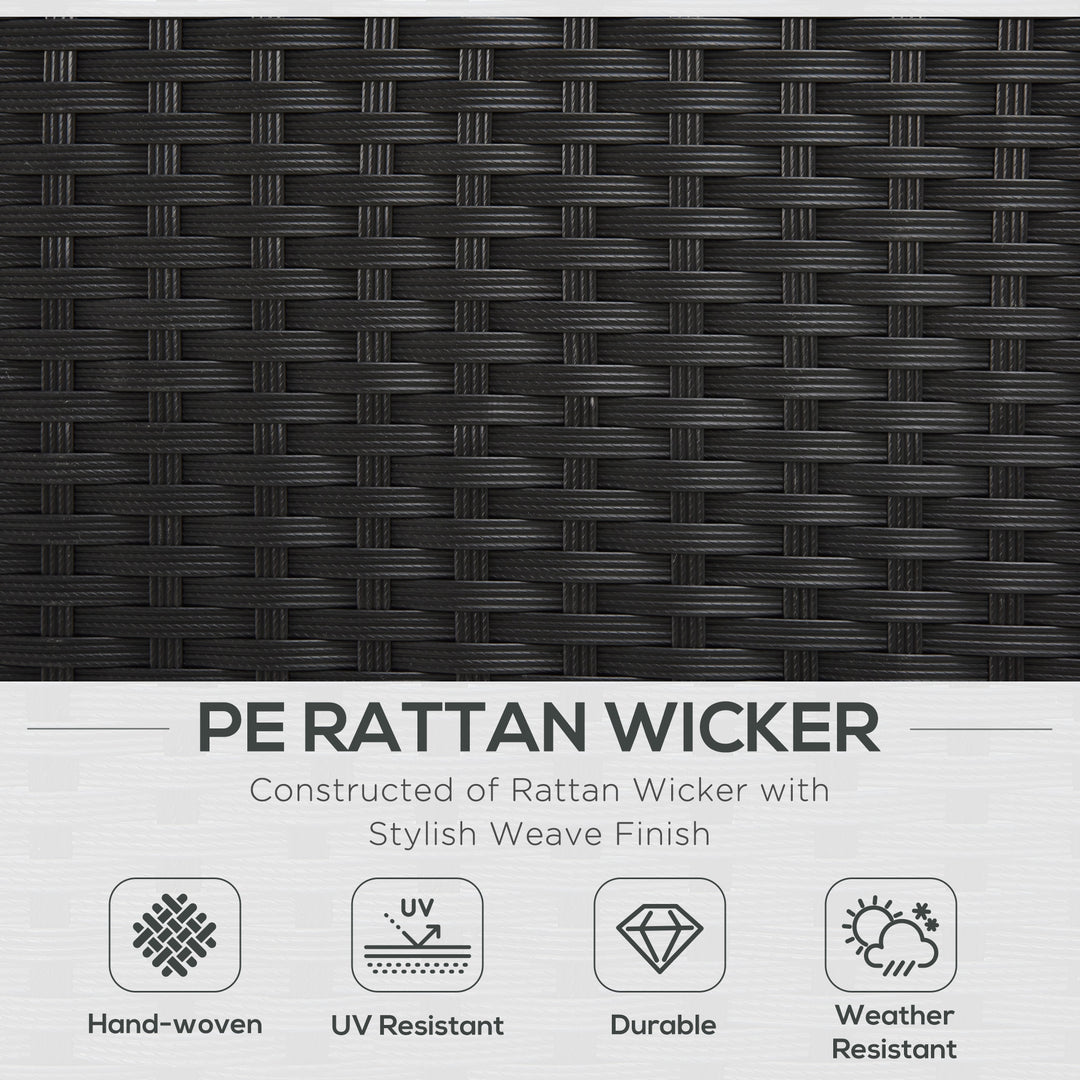 MCL 4-Seater Rattan Sofa Set Garden Rattan Furniture Wicker Steel Chair Seat Furniture Patio Rattan Garden Sofa Black