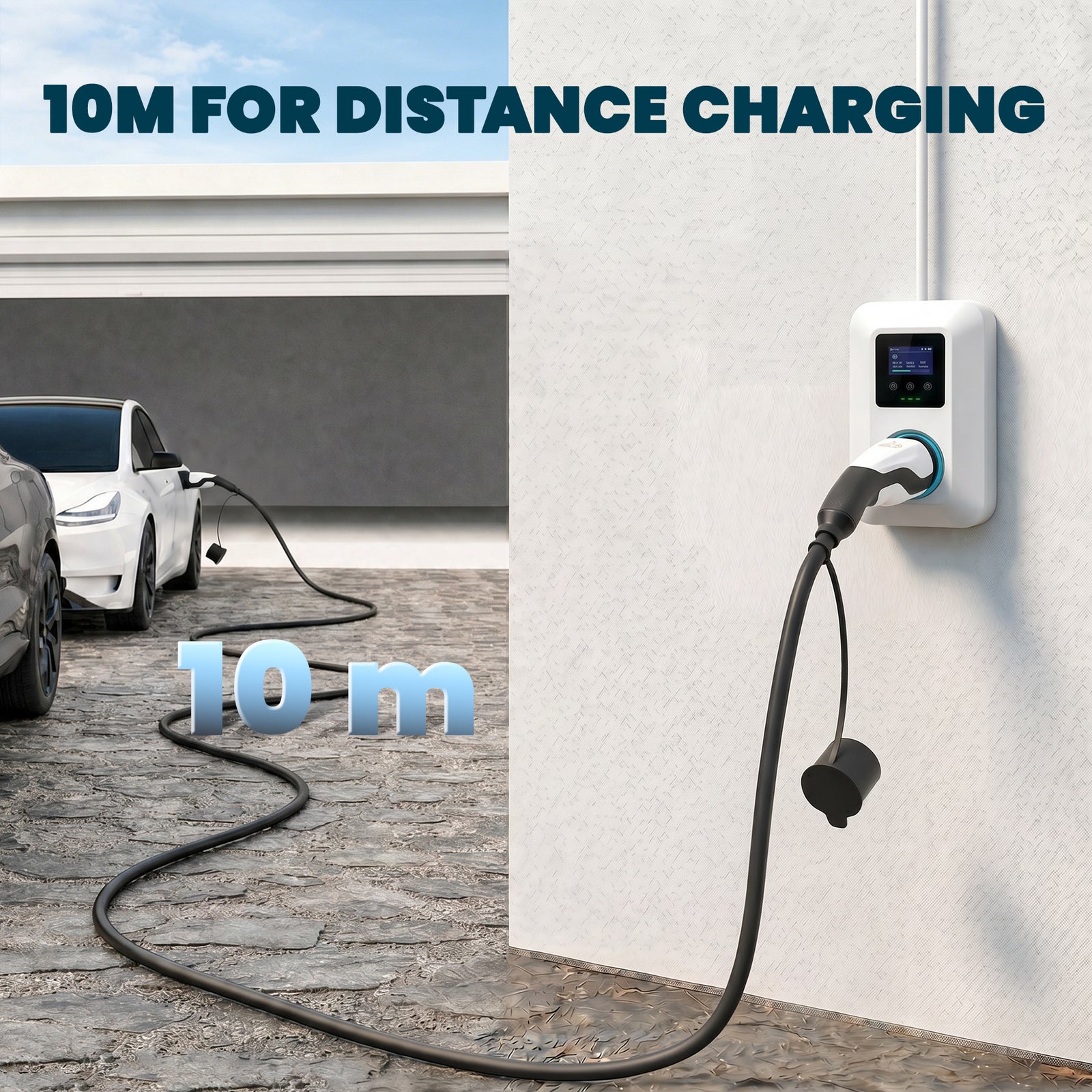 Type 2 EV Charging Cable, 22kW, 32A, Mode 3, 3-Phase, 10m Type 2 to Ty