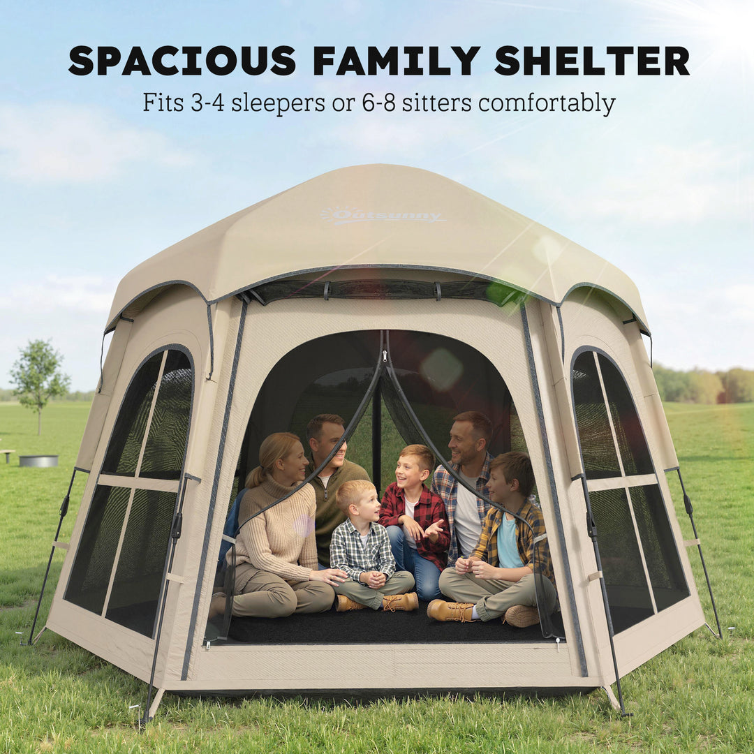Pop Up Tent 3000mm Waterproof Instant Camping Tent 3-4 Person with 2 D