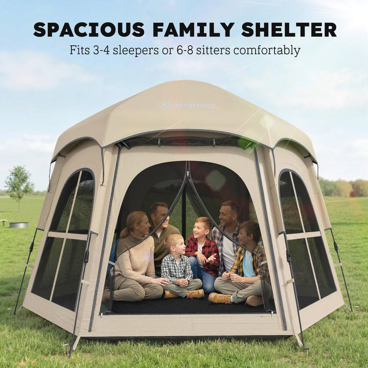 Pop Up Tent 3000mm Waterproof Instant Camping Tent 3-4 Person with 2 D