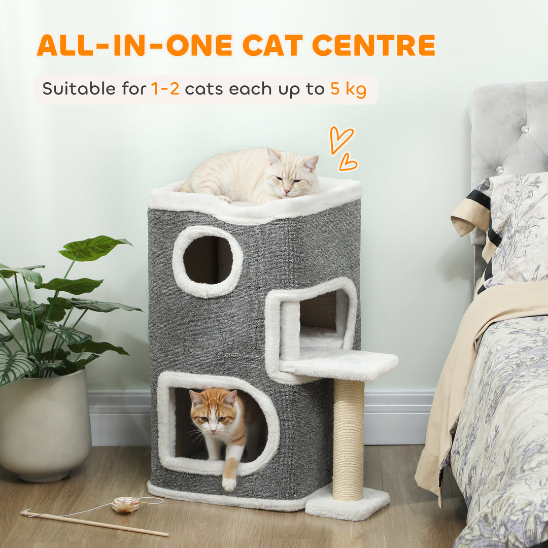 MCL 75 cm Cat Tree, Cat Tower Condo for Indoor Cats with Scratching Post, Jumping Platform, Grey