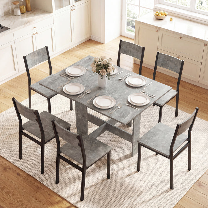 Folding Dining Table, Space-Saving Drop Leaf Kitchen Table for 4-6 Peo