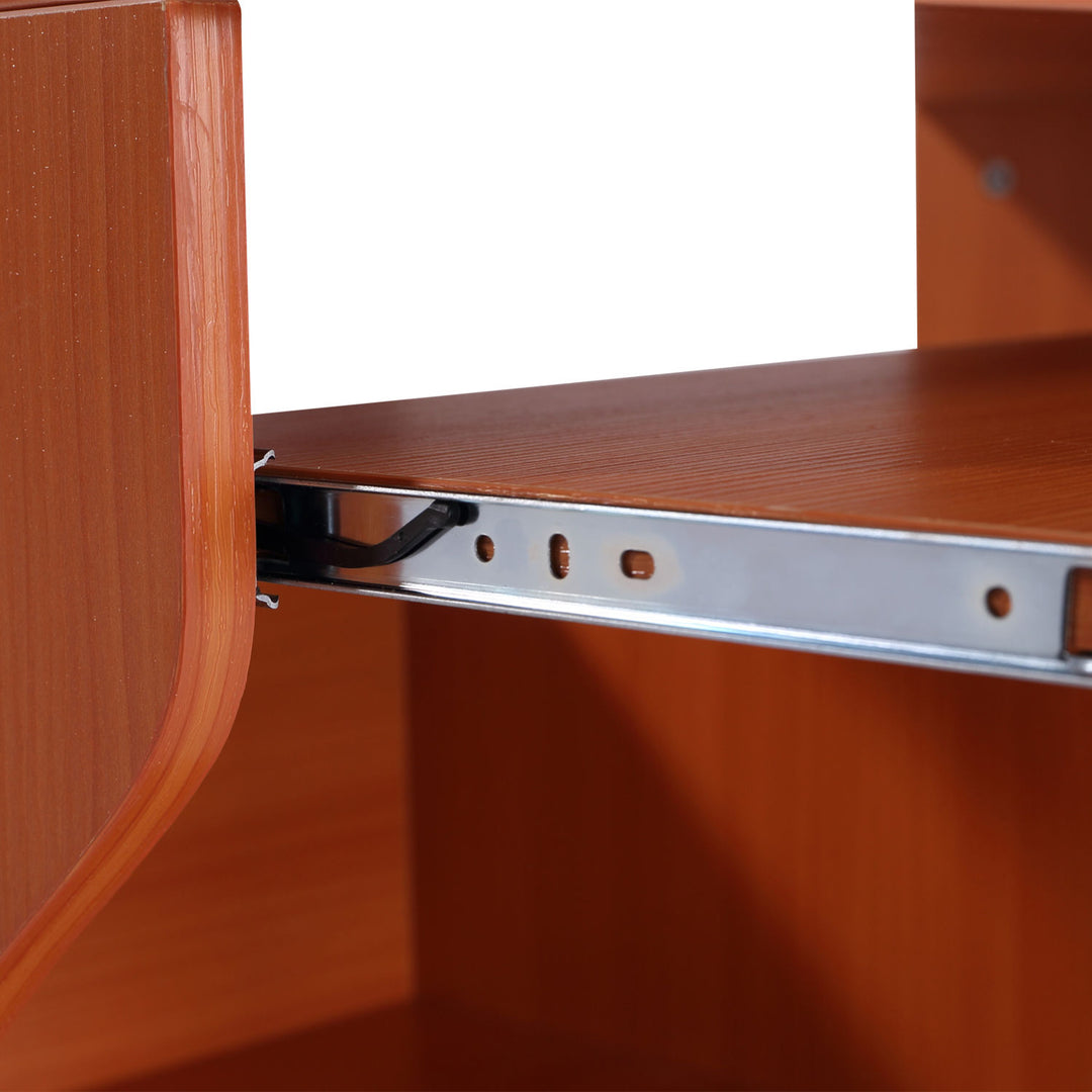 MCL Multi-Storage Compact Work Desk, with Wheels - Cherry Wood Colour