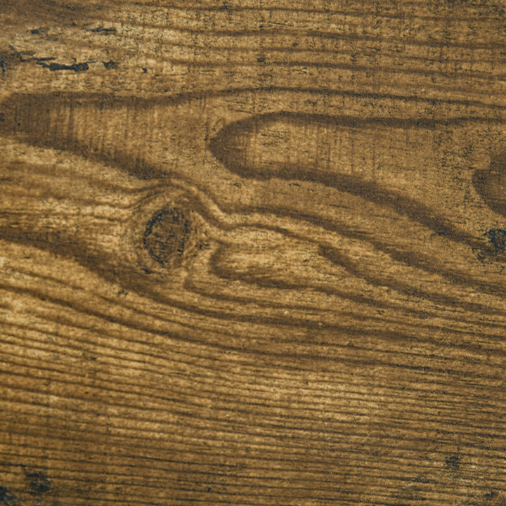 MCL Industrial Computer Desk with Monitor Stand, 70 x 60cm Compact Desk for Small Spaces, Home Office Desk, Rustic Brown