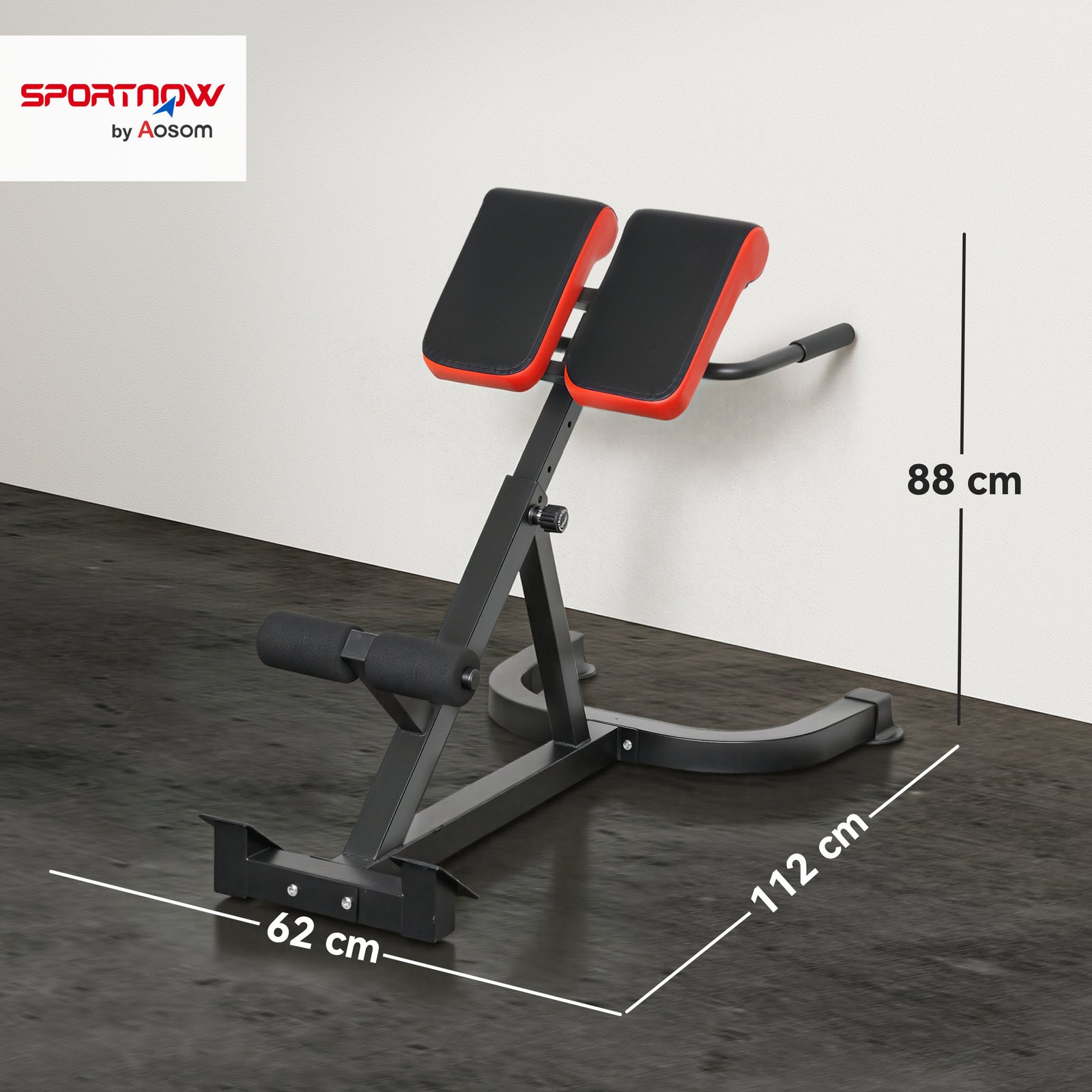 45-Degree Hyperextension Roman Chair, 5-Level Adjustable Back Extensio