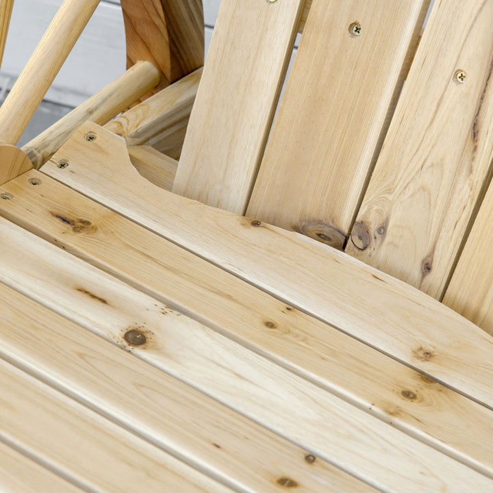 MCL Wooden Adirondack Rocking Chair Reclining Armchair Outdoor Garden Furniture Patio Porch Rocker - Natural