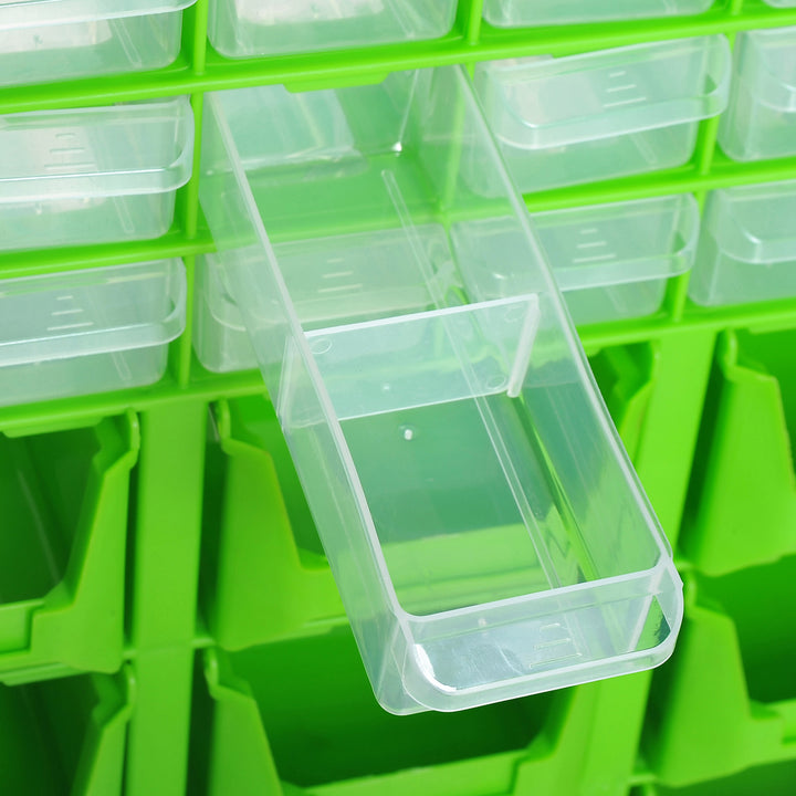 Plastic 39 Drawer Parts Organiser Wall Mount Storage Cabinet Garage Small Nuts Bolts Tool Clear